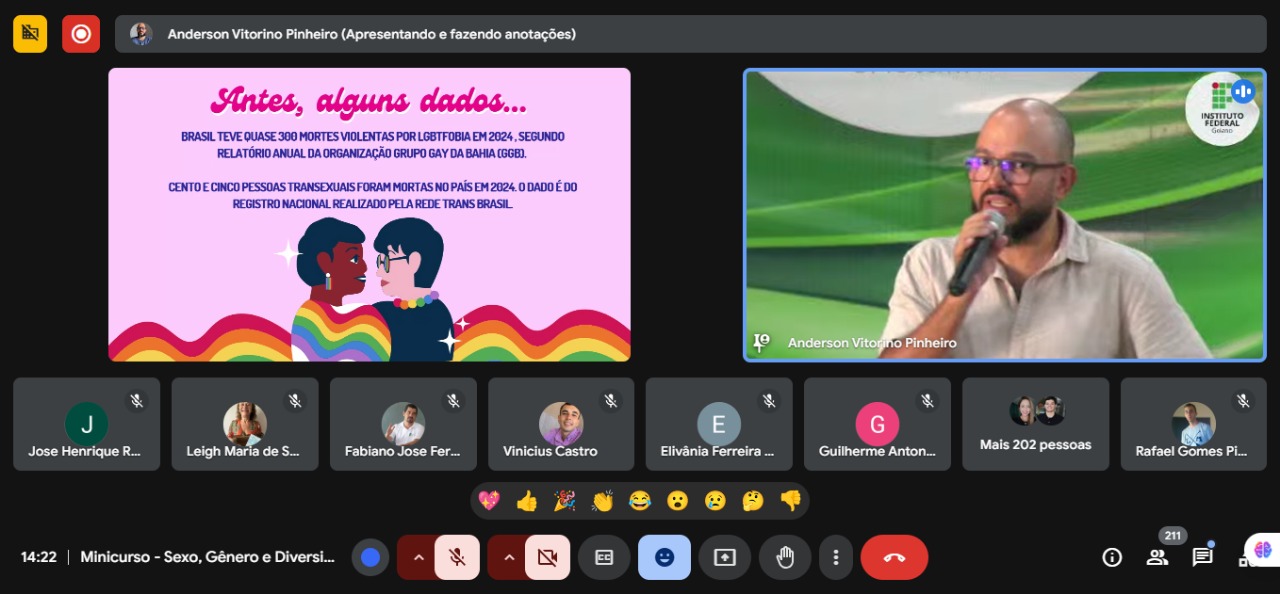 Minicurso Sexo, Gênero e Diversidade Sexual foi transmitido em auditórios e salas de aula dos campi do IF Goiano.