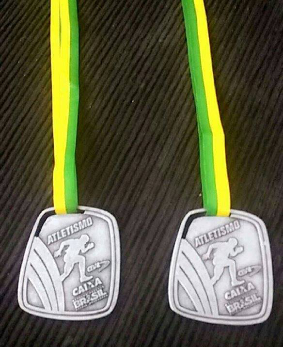Campeonato Goiano de Atletismo medalhas do 2º lugar nos 100 e 200 metros